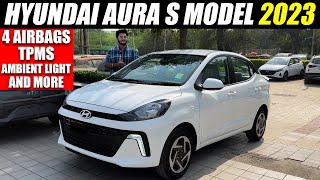 Hyundai Aura S Model 2023  Better than Dzire VXI amp Amaze S  Walkaround with On Road Price [upl. by Emiaj173]