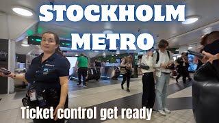 Stockholm Metro Ticket control get ready Travel from TCentralen station [upl. by Arakihc]