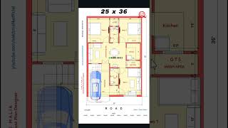 25 x 36 house plan shorts ankitmalik [upl. by Enilkcaj929]