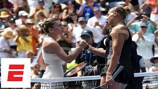 2018 US Open highlights No 1 Simona Halep upset in 1st round by Kaia Kanepi  ESPN [upl. by Oloapnaig125]