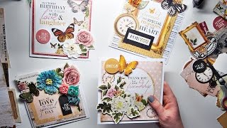 4 SIMPLE Cards 1 Scrapbooking Kit TUTORIAL ♡ Maremis Small Art ♡ [upl. by Kaiulani505]