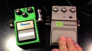 ibanez Tube Screamer TS9 vs Ibanez Tube Screamer TS7 [upl. by Gualtiero929]