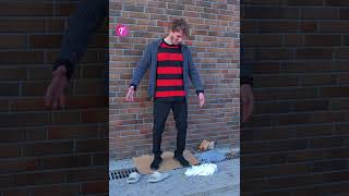 Homeless Man Gets Lucky Fortune Falls on His Head shorts [upl. by Deanna960]