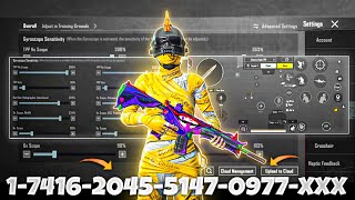 NEW UPDATE 34🔥BEST SENSITIVITY CODE  CONTROL SETTINGS BGMIPUBG MOBILE [upl. by Marpet29]