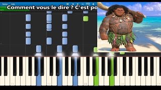 Vaiana  Pour les hommes Moana  Youre welcome  Karaoke  Piano synthesia lyrics amp Sheet music [upl. by Arnuad]