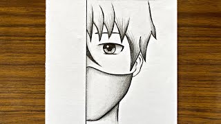 Easy anime drawing  How to draw anime step by step  Easy drawing for beginners [upl. by Bergstrom]