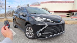 2021 Toyota Sienna XLE Hybrid Start Up Walkaround Test Drive and Review [upl. by Ansaev]