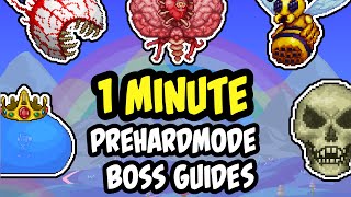 1 MINUTE BEGINNER TIPS for Prehardmode Bosses in Terraria 14 [upl. by Lindell678]