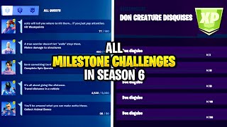 All Hidden MilestoneRare Challenges in Fortnite Chapter 2 Season 6 [upl. by Cord236]