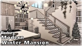 BLOXBURG Modern Winter Mansion Speedbuild interior  full tour Roblox House Build [upl. by Kellyann]