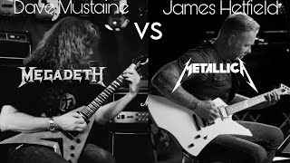 Dave Mustaine Vs James Hetfield Guitar Play  Metallica Vs Megadeth  James Hetfield Downpicking [upl. by Leumhs]