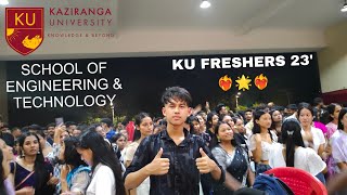 Kaziranga University Freshers 23  BTech branch ❤️‍🔥 [upl. by Emlynne866]