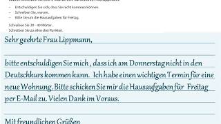 GoetheZertifikat A2 Start Deutsch 2 Beispiele Schreiben Teil 1 und 2 03 [upl. by Gabbie]