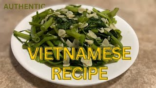 Vietnamese AUTHENTIC recipe Stirfried water spinach [upl. by Ardehs]