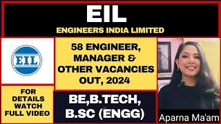 Engineers India LtdEIL New Recruitment 202425  New Govt Job Vacancy 2025  latestgovtjobs job [upl. by Nugesulo]