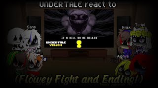 UNDERTALE reacts to UNDERTALE YELLOW Neutral Route Flowey Fight and Ending [upl. by Anerom18]