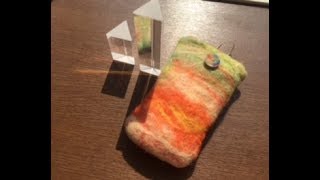 羊毛フェルト『ポーチ袋ケース入れ物バッグ』の作り方❤︎DIY How to Wet Felt a Little BagWet Felted Wool Casetutorial❤︎552 [upl. by Tarah206]