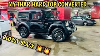 MY THAR HARD TOP CONVERTED TO GLOSSY BLACK🔥 FIRST TIME GLASS COATING ON FIBER 2022 THAR MODIFIED 💥 [upl. by Geof]