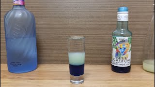 Cocktail Shot Blue Curacao Sour How to make Cocktail Shot Blue Curacao Sour Vodka amp Lemon juice [upl. by Ereveniug992]