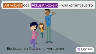 Akkusativobjekt und Dativobjekt Stellung im Satz Deutsch A2 [upl. by Eyak]