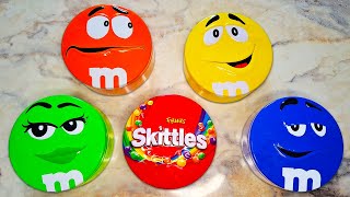 Mega Saitsfying Unboxing ASMR Video  Rainbow Skittles amp MampMs Boxes Openning Mixing Yummy Candy [upl. by Alleen]