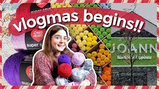 Shopping at New JoAnn  Yarn Haul for Gifts ✰ Vlogmas 01 [upl. by Nelleus430]