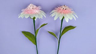 Easy Echinacea Paper Flower Make From Crepe Paper  DIY Crafts [upl. by Llertnauq458]