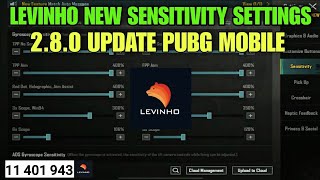 LEVINHO NEW SENSITIVITY SETTINGS  280 UPDATE PUBG MOBILE [upl. by Ahseyn]