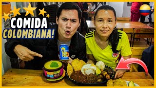 PERUANO 🇵🇪 PRUEBA LA BANDEJA PAISA Y EL AJIACO COLOMBIANO Y QUEDA IMPACTADO 😱🇨🇴 [upl. by Alial]