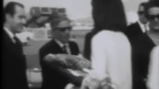 October 13 1963  Aristotle Onassis waving goodbye to First Lady Jacqueline Kennedy Athens Greece [upl. by Lomasi]