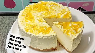 Easy Mango Cheesecake Recipe  No bake  No Gelatin  No Egg [upl. by Heimlich472]