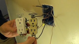 How to Install a Ground Fault Circuit Interrupter GFCI Outlet Plug [upl. by Cleodell]