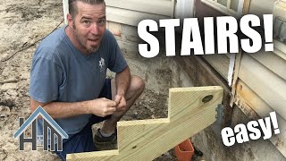 How to build stairs Install stringers and treads [upl. by Hieronymus]