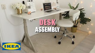 DIY IKEA IDÅSEN SitStand Desk Assembly WITH Thyge Tabletop [upl. by Tolland]