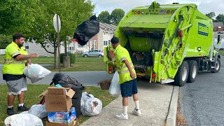 Pennsylvania Garbage Trucks In Action [upl. by Orbadiah91]