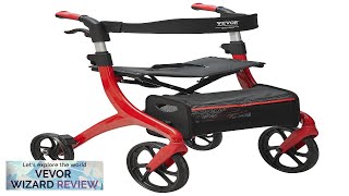 VEVOR Folding Rollator Walker for Seniors and Adults Lightweight Aluminum Rolling Walker Review [upl. by Renaxela]