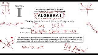 NEW TEST June 2024 Algebra 1 Regents Exam Review Part 1 124 [upl. by Isnan373]