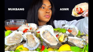 OYSTER MUKBANG  RAW OYSTER MUKBANG ASMR  ASMR EATING  SEAFOOD  OYSTERS  EAT SPICY WITH TEE [upl. by Ellednahs]