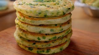 Easy amp Crispy Scallion Pancakes Recipe  No Oven Simple Kneading [upl. by Starbuck]