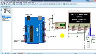 Arduino with SSD1306 and DHT22 sensor  Simulation [upl. by Teragram]