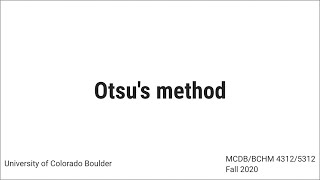 Otsus Method [upl. by Franky]