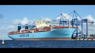 2015  Maersk Triple E Class The largest ships in the world [upl. by Nierman233]