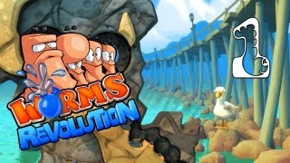 Worms Revolution 1  Meins meins meins Multiplayer Gameplay [upl. by Ahsilak657]