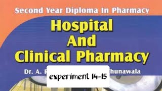 hospital and clinical pharmacy experiment 1415 [upl. by Gelman]