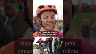 Audrey CordonRagot  sa dernière course bretonne cyclisme ravito [upl. by Luehrmann968]