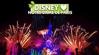 Disney ❤️ Notre Dame de Paris Drone Show  Disneyland Paris 2024 [upl. by Goodhen]