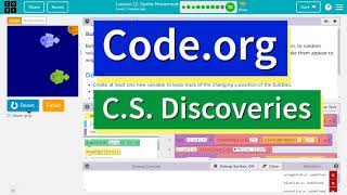 Codeorg Lesson 138B Sprite Movement  Tutorial with Answers  Bubbles Challenge B [upl. by Holcomb]