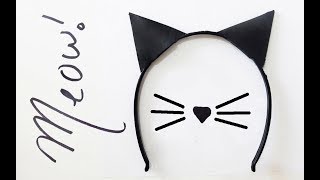 DIY Black Cat Ears Headband [upl. by Brackett]