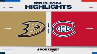 NHL Highlights  Ducks vs Canadiens  February 13 2024 [upl. by Georgine]