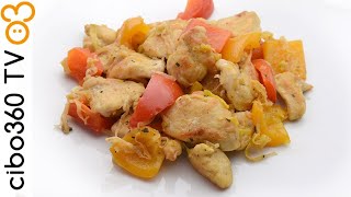 Straccetti di pollo con peperoni e curry [upl. by Devora]